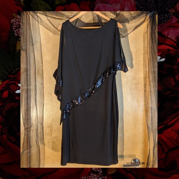 Scarlett Cocktail Evening Black Sequins Dress - Picture 2 of 10